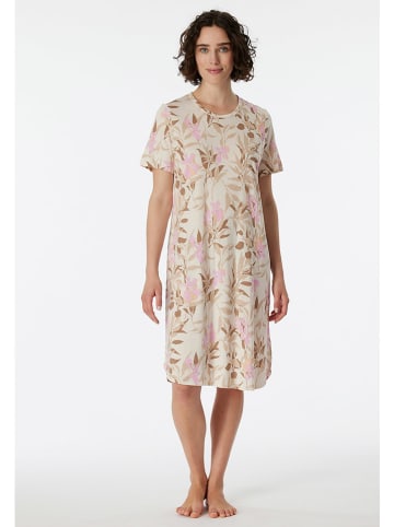 Schiesser Nachthemd in Sand/ Rosa