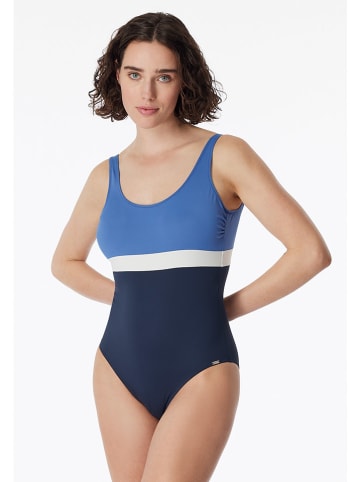 Schiesser Badpak donkerblauw/blauw