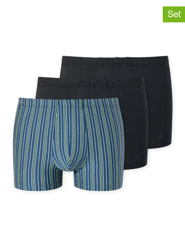 Schiesser 3er-Set: Boxershorts in Schwarz/ Blau