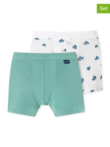 Schiesser Bokserki (2 pary) w kolorze turkusowo-białym