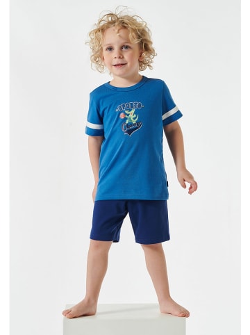 Schiesser Pyjama blauw/donkerblauw