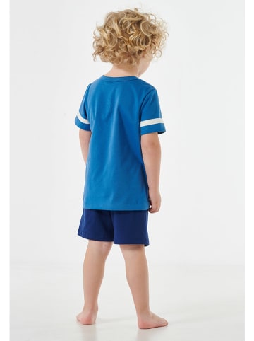 Schiesser Pyjama blauw/donkerblauw