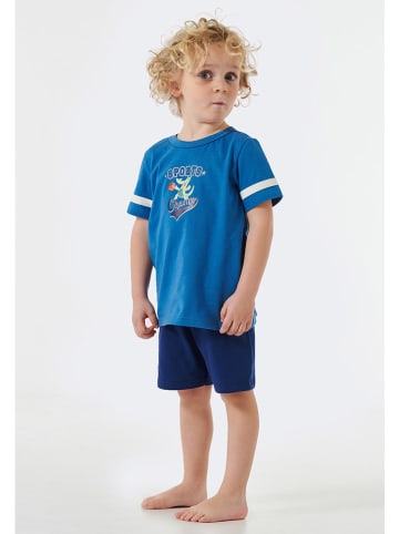 Schiesser Pyjama blauw/donkerblauw