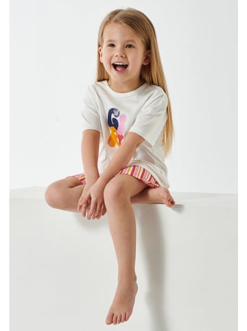 Schiesser Pyjama in Weiß/ Rosa