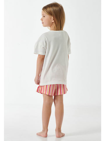 Schiesser Pyjama wit/lichtroze