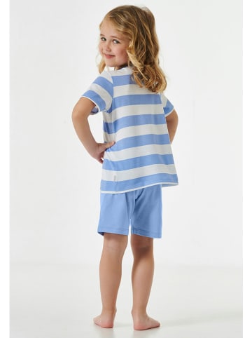 Schiesser Pyjama in Dunkelblau/ weiß