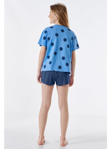Schiesser Pyjama blauw/donkerblauw