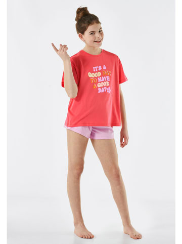 Schiesser Pyjama in Koralle/ Rosa