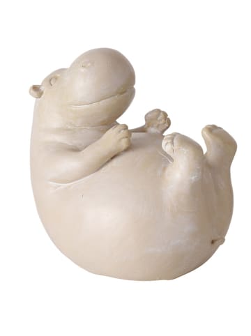 Boltze 3-delige set: decoratieve figuren "Hippo" crème - (H)12 cm