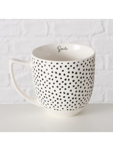 Boltze 2er-Set: Jumbotassen "Joona" in Weiß/ Schwarz - 400 ml