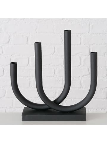 Boltze Kerzenleuchter "Tonis" in Schwarz - (H)34 cm