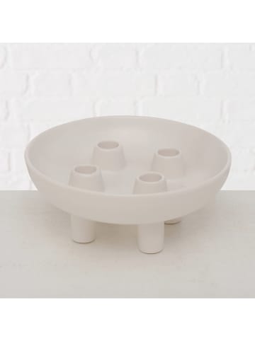 Boltze Kerzenleuchter "Hayden " in Weiß - Ø 21 cm