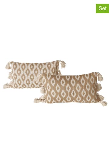 Boltze 2er-Set: Kissen "Begola" in Beige/ Creme - (L)50 x (B)30 cm