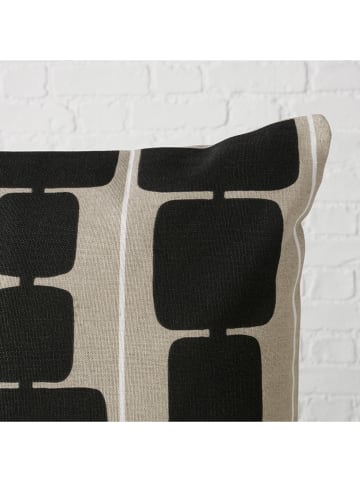 Boltze 2er-Set: Kissen "Edgy" in Beige/ Schwarz - (L)50 x (B)30 cm