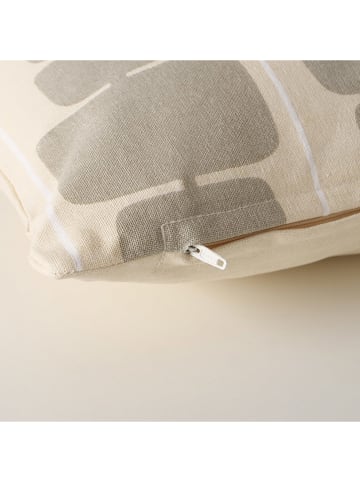 Boltze 2er-Set: Kissen "Edgy" in Beige/ Schwarz - (L)50 x (B)30 cm
