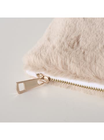 Boltze 2er-Set: Kulturbeutel "Furry" in Creme/ Beige - (L)26,7 x (B)16,4 cm