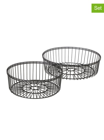 Boltze 2-delige set: decoratieve schalen "Cantina" zwart
