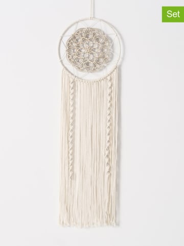 Boltze Łapacze snów (2 szt.) "Chakra" w kolorze beżowo-kremowym - 86 cm