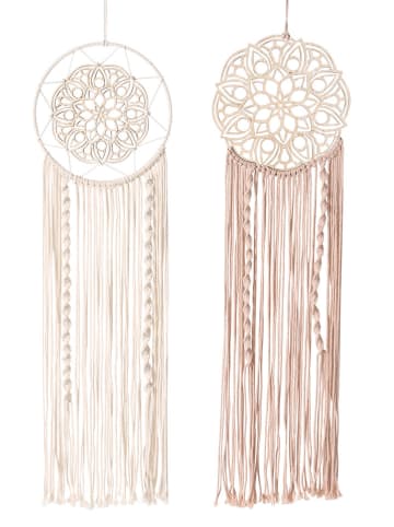 Boltze 2er-Set: Traumfänger "Chakra" in Beige/ Creme - (H)86 cm