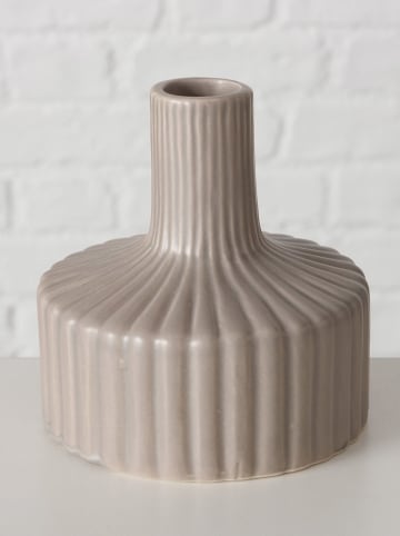 Boltze 2-delige set: vazen "Libelly" beige/crème - (H)11 x Ø 10,5 cm