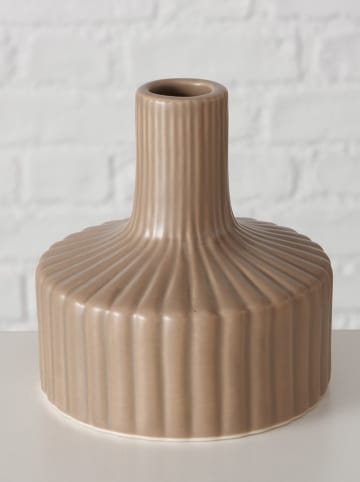 Boltze 2-delige set: vazen "Libelly" beige/crème - (H)11 x Ø 10,5 cm