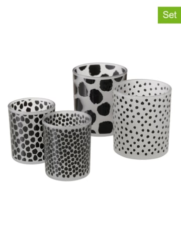 Boltze 4er-Set: Windlichter "Joona" in Schwarz