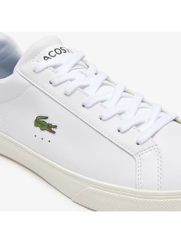 Lacoste Skórzane sneakersy w kolorze biało-zielonym