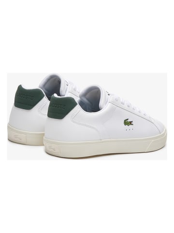 Lacoste Skórzane sneakersy w kolorze biało-zielonym