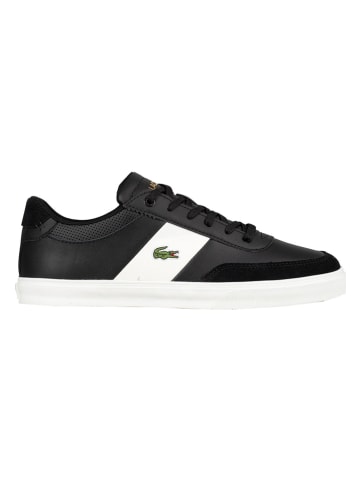 Lacoste Skórzane sneakersy w kolorze czarno-białym