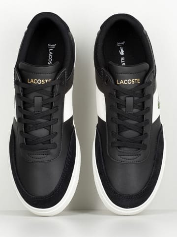 Lacoste Skórzane sneakersy w kolorze czarno-białym