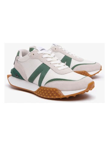 Lacoste Skórzane sneakersy w kolorze biało-zielonym