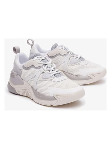 Lacoste Skórzane sneakersy w kolorze kremowo-szarym
