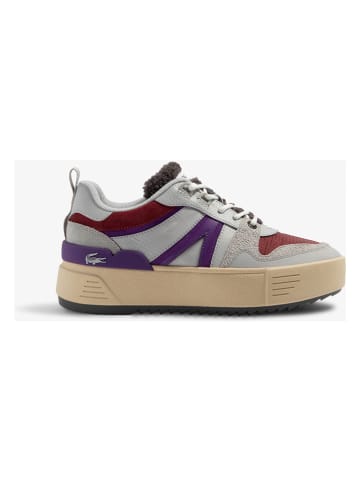 Lacoste Skórzane sneakersy w kolorze szaro-czerwonym