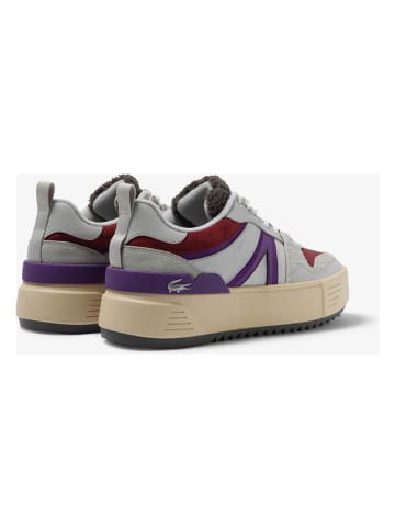 Lacoste Skórzane sneakersy w kolorze szaro-czerwonym