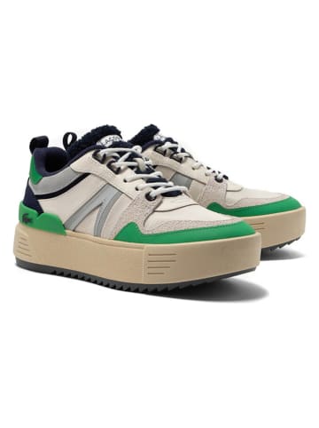 Lacoste Leren sneakers crème/groen