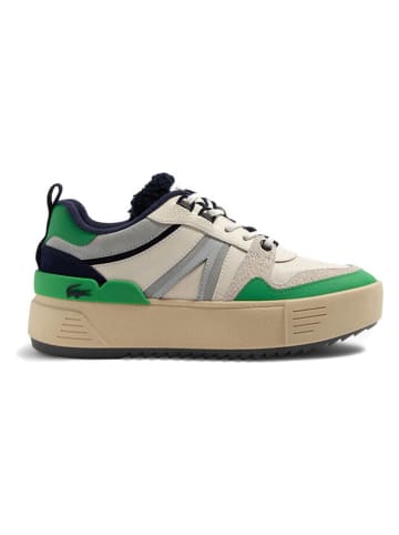 Lacoste Leren sneakers crème/groen