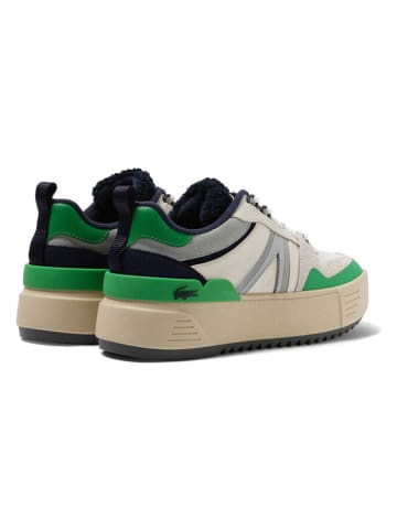 Lacoste Leren sneakers crème/groen