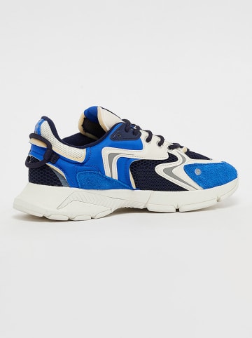 Lacoste Skórzane sneakersy w kolorze granatowo-niebieskim