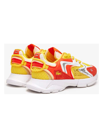 Lacoste Skórzane sneakersy w kolorze pomarańczowo-żółtym