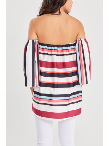 Milan Kiss Bluse in Weiß/ Rot