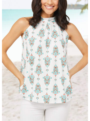 Milan Kiss Blousetop wit/turquoise