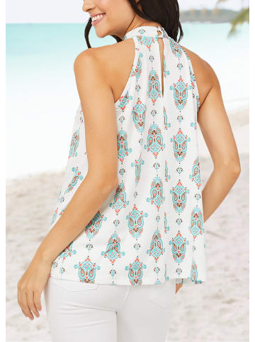 Milan Kiss Blousetop wit/turquoise