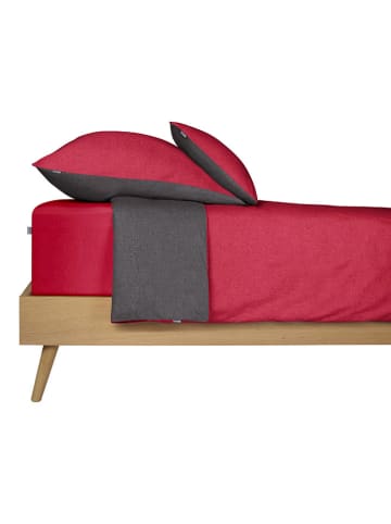 Schiesser Fijnbiber beddengoedset rood/antraciet