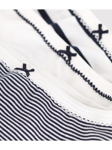 PETIT BATEAU 3er-Set: Slips in Weiß/ Dunkelblau