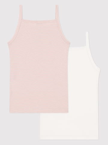 PETIT BATEAU 2er-Set: Unterhemden in Rosa/ Weiß