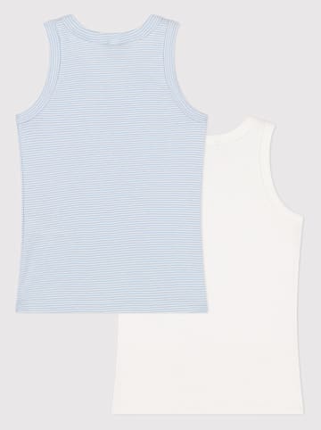 PETIT BATEAU 2er-Set: Unterhemden in Hellblau/ Weiß