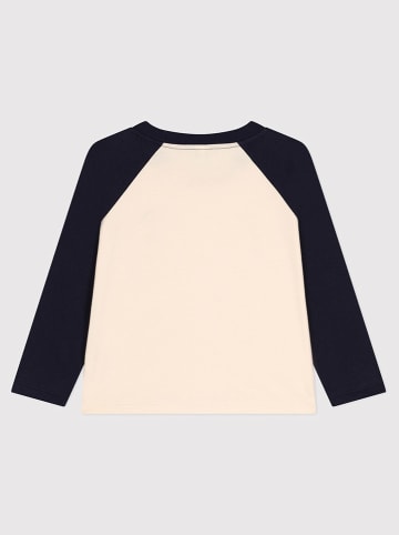 PETIT BATEAU Longsleeve in Creme/ Dunkelblau