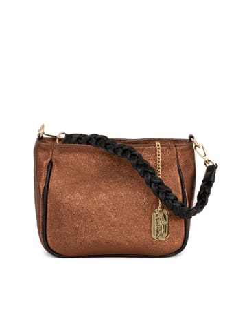 Anna Morellini Leder-Henkeltasche "Bertina" in Cognac - (B)25 x (H)18 x (T)12 cm