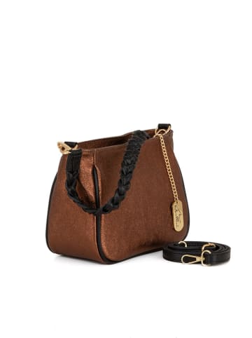 Anna Morellini Leder-Henkeltasche "Bertina" in Cognac - (B)25 x (H)18 x (T)12 cm