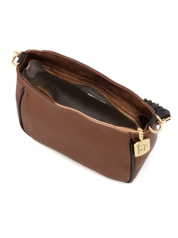 Anna Morellini Leder-Henkeltasche "Bertina" in Cognac - (B)25 x (H)18 x (T)12 cm